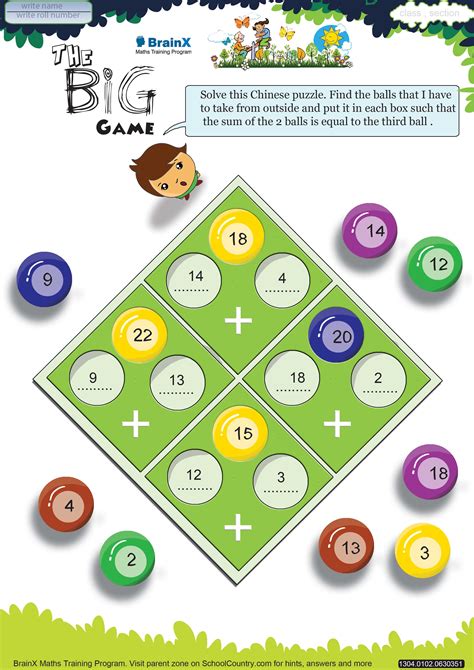 Printable Addition Math Olympiad Worksheets for kids of Grade 1 - The ...