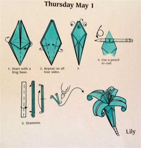 Origami Lily Diagram: A Step-by-Step Guide to Folding an Elegant Paper Flower – easy origami ...