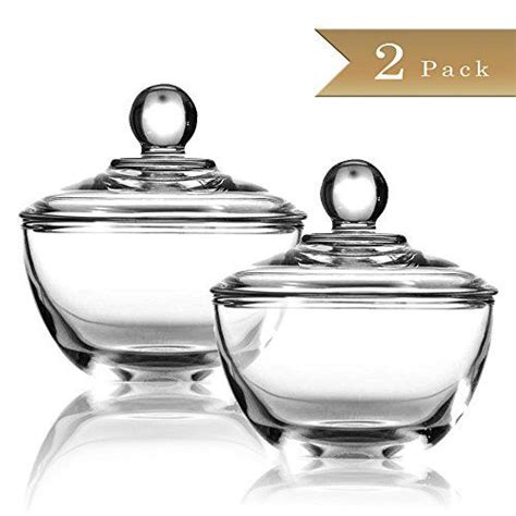 TrueCraftware (Set of 2) Clear Glass Sugar Bowls with Lid... https ...