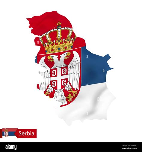 Serbia map with waving flag of Serbia. Vector illustration Stock Vector ...