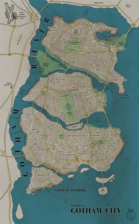 a map of the city of gotham city