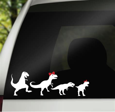 Dinosaur Family Car Window Vinyl Decals Car Family Stickers | Etsy