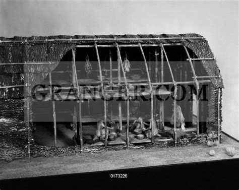 Image of IROQUOIS LONGHOUSE. - Model Of An Iroquois Longhouse, On ...