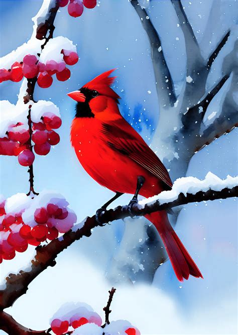 Red Bird Digital Art by La Moon Art - Fine Art America