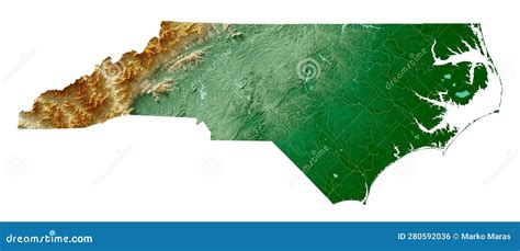 US State of North Carolina Relief Map Stock Illustration - Illustration ...