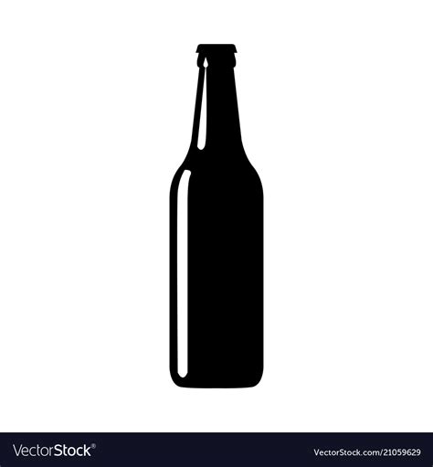 Beer bottle black silhouette Royalty Free Vector Image