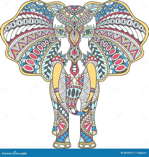 Vector Color Decorated Indian Elephant Stock Illustration - Image: 60543571