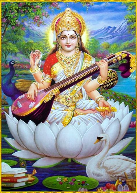 Painting Of Goddess Saraswati – Warehouse of Ideas