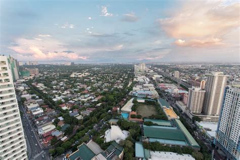 Metro Manila Skyline at Sunset Stock Image - Image of skyscraper ...