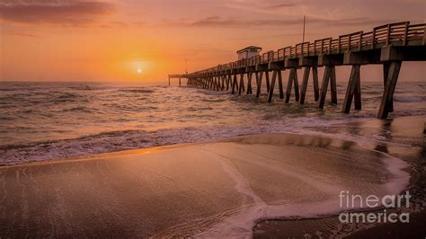 Warm Sunset At Venice Fishing Pier, Florida Photograph by Liesl Walsh ...