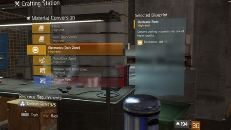 Electronics (Division Tech) Blueprint Crafting Blueprint Item · The Division Field Guide