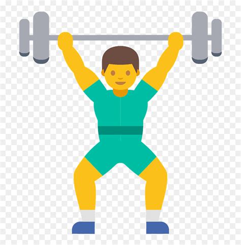 Man Lifting Weights Emoji Clipart - Lifting Png, Transparent Png - vhv