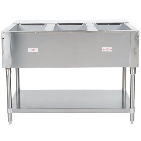 Advance Tabco HF-3-E Three Pan Electric Steam Table with Undershelf - Open Well