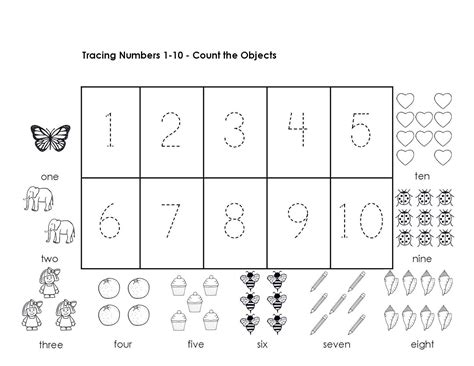 Tracing Numbers 1-10 Worksheets | Activity Shelter | Preschool math ...