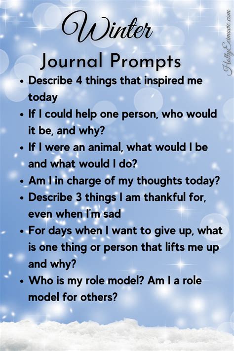 Journal prompts for winter — Holly Ecimovic Design