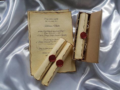 Vintage Wedding Scroll Invitation Handmade with Wax Seal Stamp, 10-30 ...