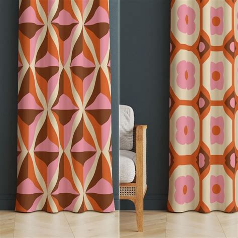 Geometric Curtains - Etsy