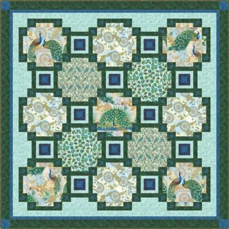 Royal Peacock Quilt Kit - Blue | Quilts, Quilt patterns, Peacock quilt