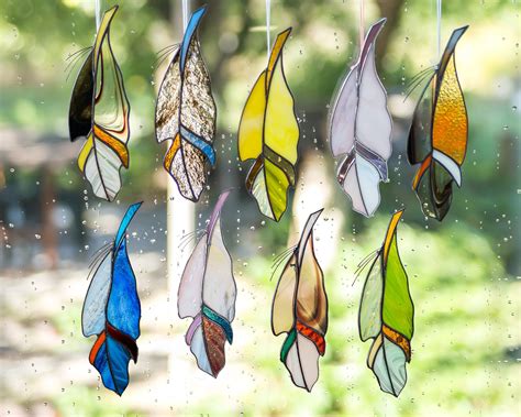 Stained Glass Feather Suncatcher Christmas Gifts Native - Etsy | Stained glass suncatchers ...