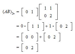 Matrix multiplication and linear combinations