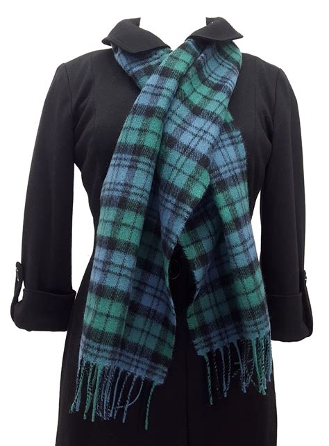 Lambswool Wool Scottish Tartan Scarves Warm Winter