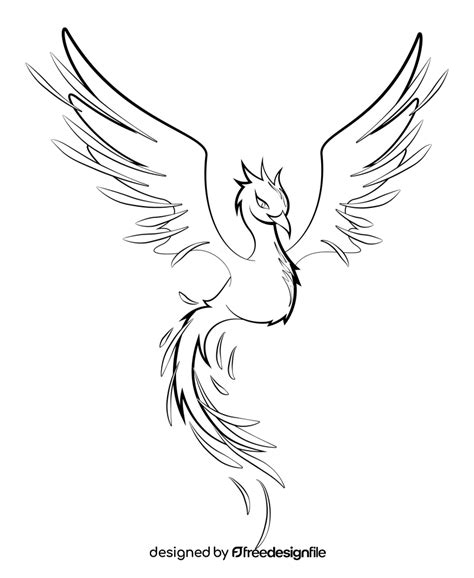 Phoenix black and white clipart free download