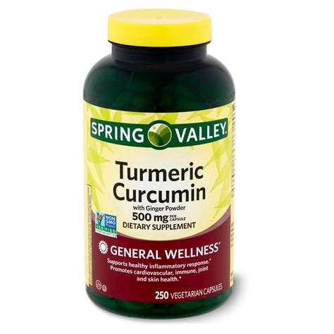 Buy Spring Valley Standardized Extract Turmeric Curcumin Vegetarian Capsules, 500 mg, 250 Count ...