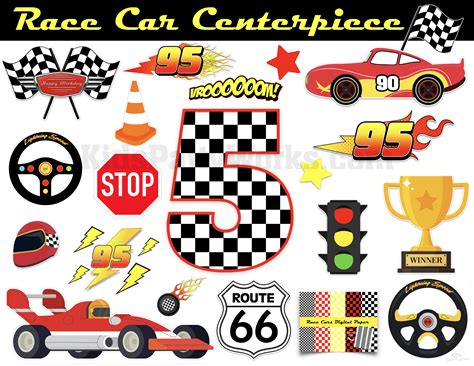 Race Car Centerpiece Racing Number 5 Race Car Birthday - Etsy