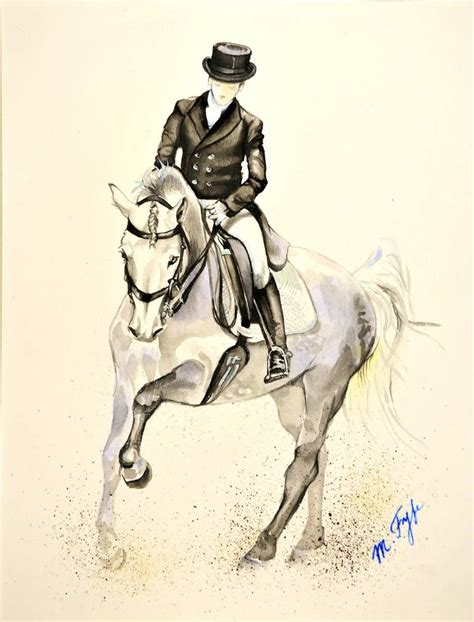 Dressage horse Painting by Marika Fyfe | Saatchi Art