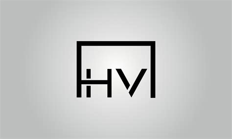 Letter HV logo design. HV logo with square shape in black colors vector free vector template ...