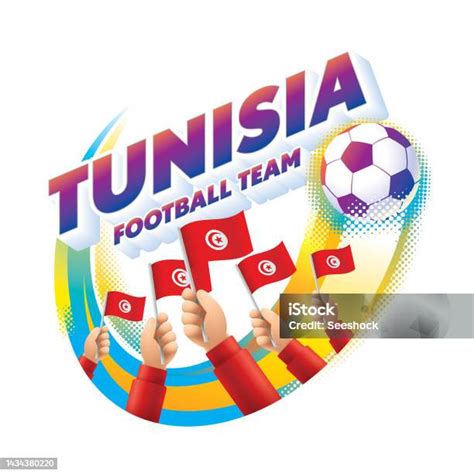 Tunisia Football Team Masthead Logo With National Flag Of Tunisia Stock ...