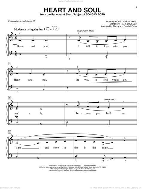 Carmichael - Heart and Soul sheet music (intermediate/advanced) for piano solo