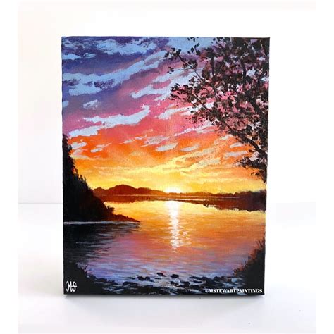 Sunset Acrylic Paintings on Canvas Sunset Original Painting - Etsy UK