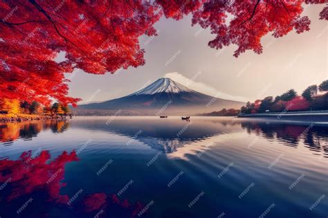 Premium AI Image | sunrise over mt fuji