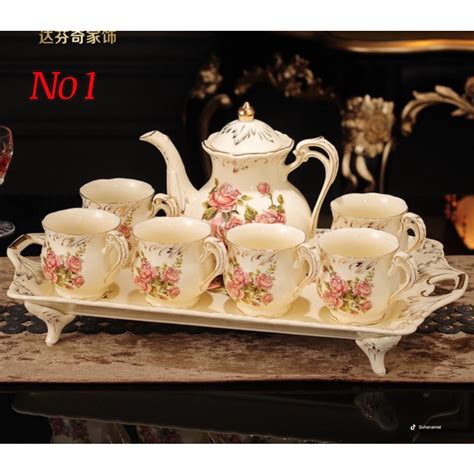 🔥READY STOK🔥European-style tea set with tray English Tea Cup household ...