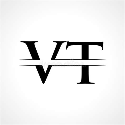 Creative Letter VT Logo Vector Template with Black Color. VT Logo ...