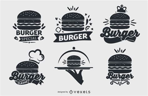 Burger Logo Design Set | Burger logos, Burger logo design, Logo design set