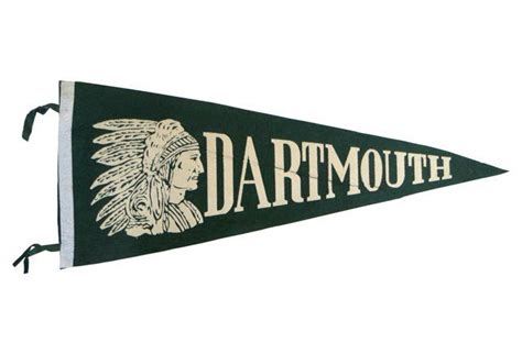 1940s Dartmouth Pennant w/ Mascot | Dartmouth, Pennant, College pennants