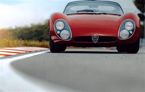 Wallpaper Alfa Romeo, 1967, front view, Alfa Romeo 33 Stradale, 33 Road ...