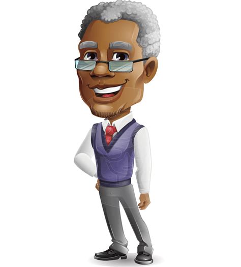 Elderly African American Man Cartoon Vector Character | GraphicMama