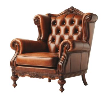 Brown Leather Armchair In A Modern Living Room, Brown Leather Armchair ...