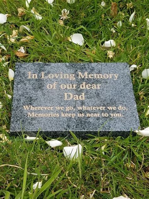 Flat Grave Marker Engraved Grey Granite Memorial Plaque Flat Grave ...