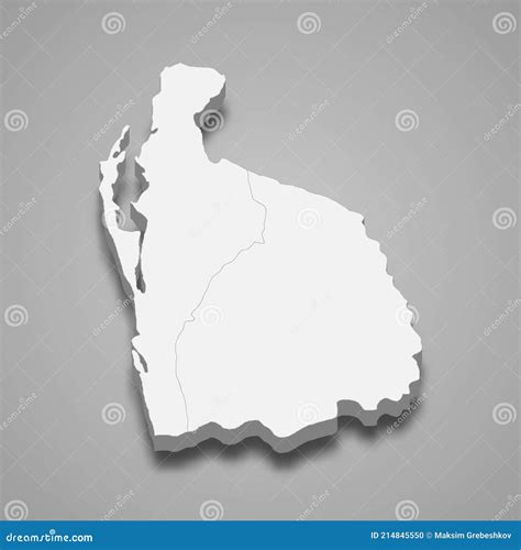 3d Isometric Map of North Western Province of Sri Lanka Stock Vector ...