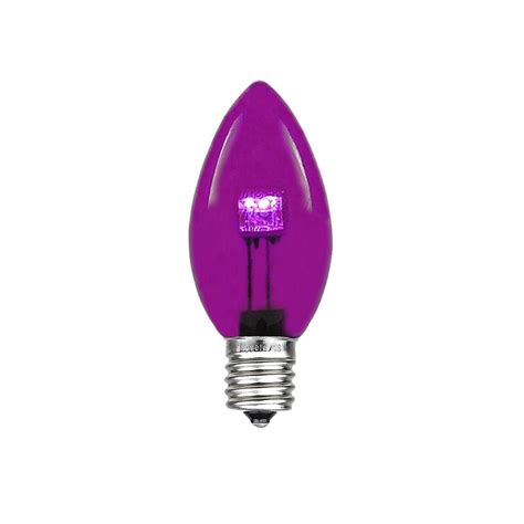 Purple LED C7 Glass Christmas Bulbs - Novelty Lights