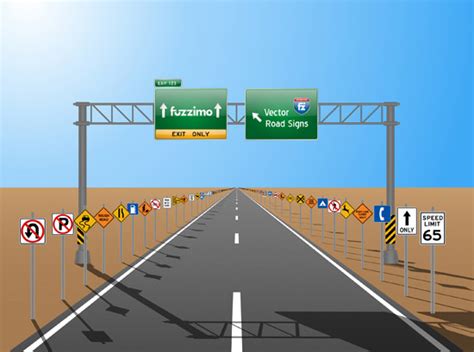 Free Vector Road Signs (Glossy or Plain) | fuzzimo