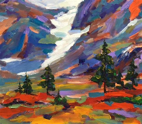 Abstract Autumn Art, Canvas Art, Autumn Mountain Landscape Painting, R