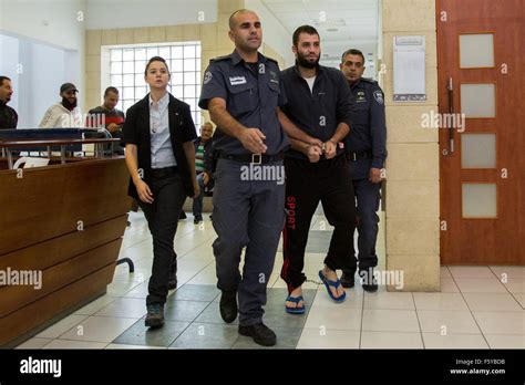 Jerusalem, Israeli prison officers at the District court in Jerusalem ...