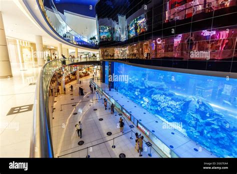 Dubai, United Arab Emirates - May 27, 2021: Dubai Mall Aquarium Luxury ...