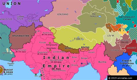 Sino-Tibetan War | Historical Atlas of Southern Asia (26 March 1931) | Omniatlas