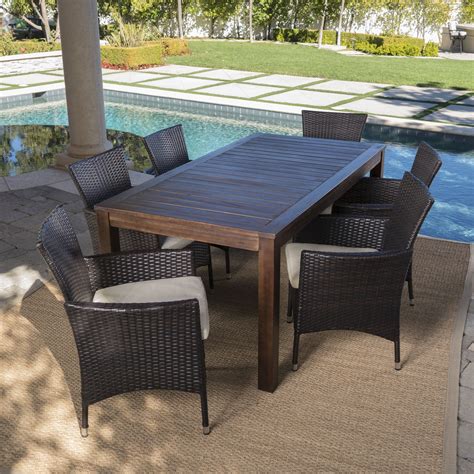 Wicker Outdoor Dining Table Chairs : Urhomepro Outdoor Patio Dining Set ...